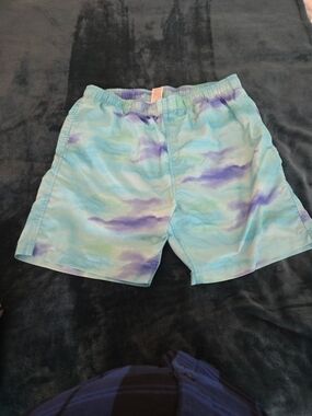 Laguna Light Blue & Purple Tie-Dye Men’s Casual Shorts/Swim Shorts Sz Xlg